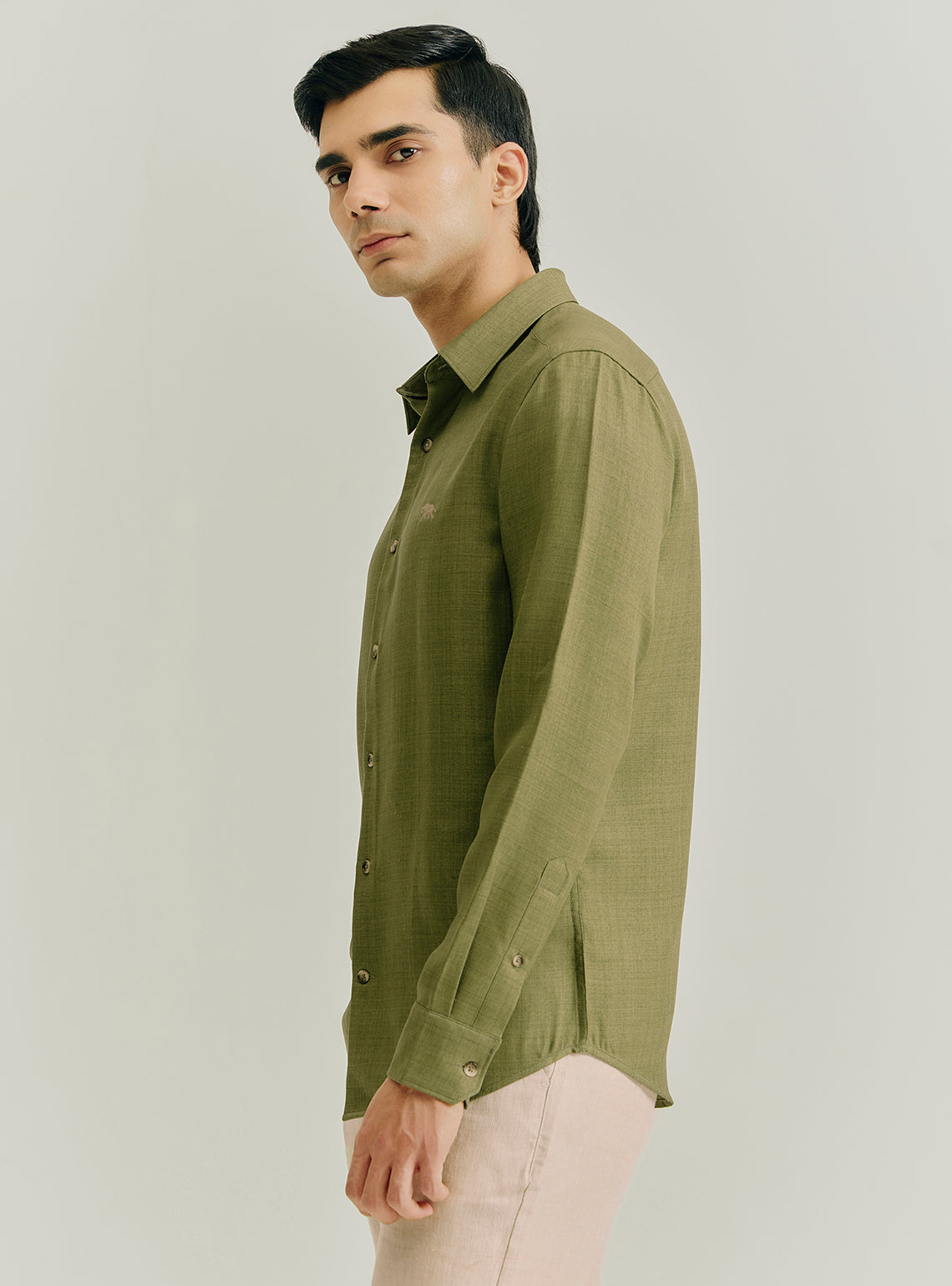 Grove Olive Poly Rich Shirt