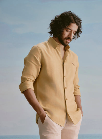 Reef Olive Linen Shirt