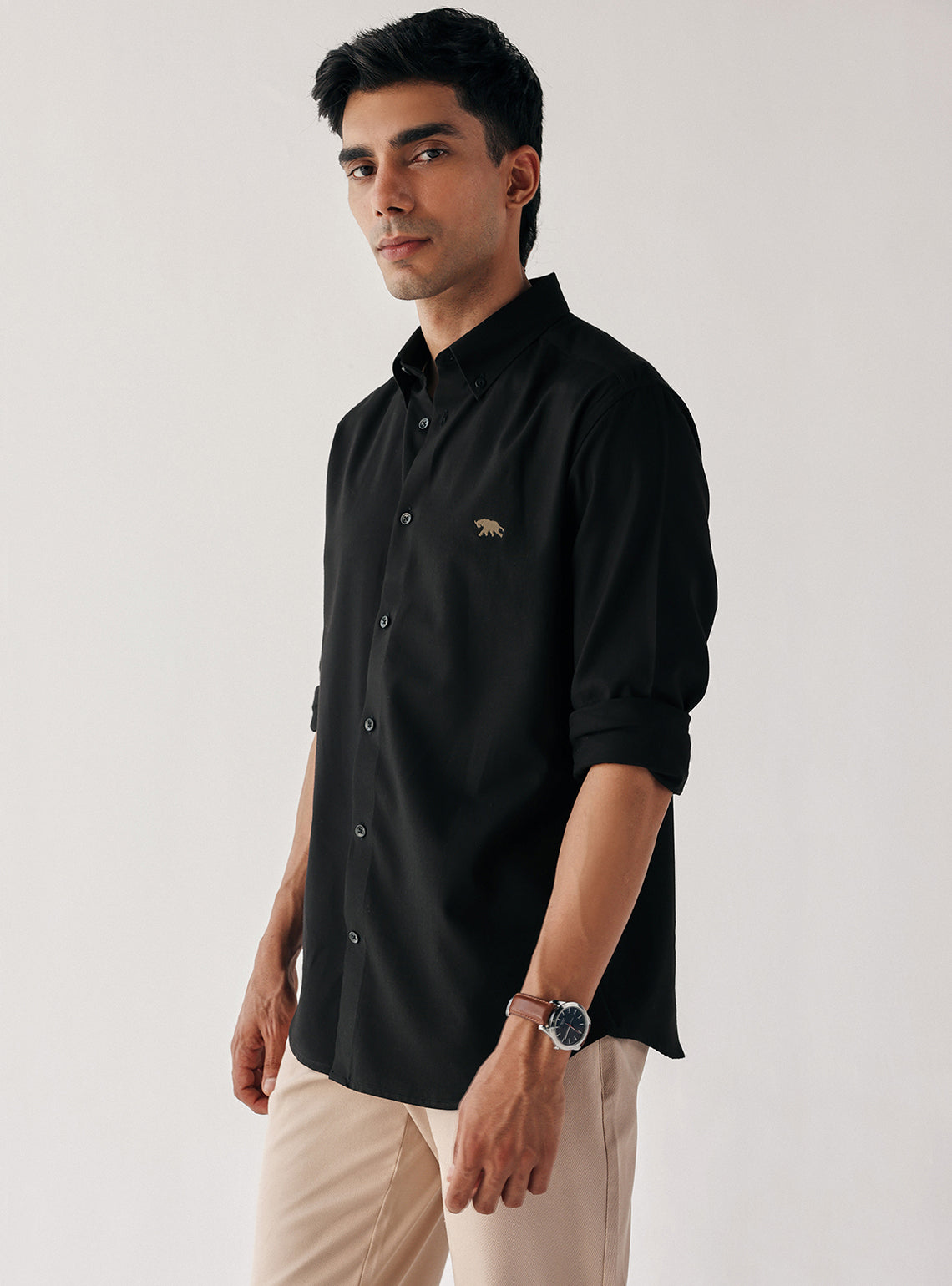 Woodsmoke Black Cotton Shirt