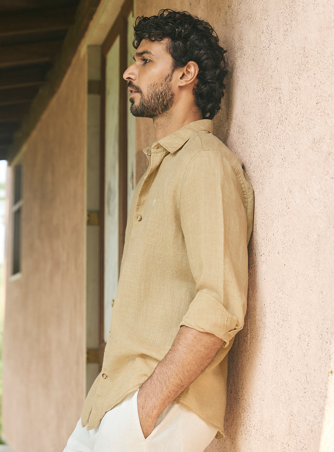Muted Khaki Linen Shirt