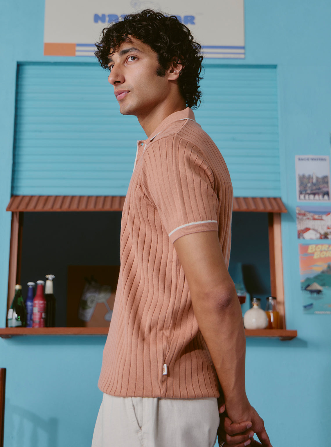 Manhatten Brown Cotton Rib Polo