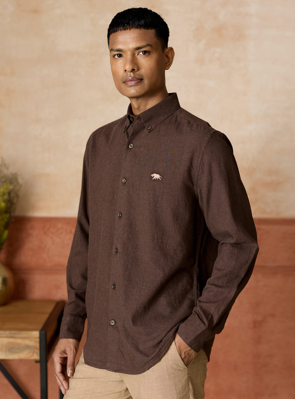 Saddle Cotton Melange Shirt