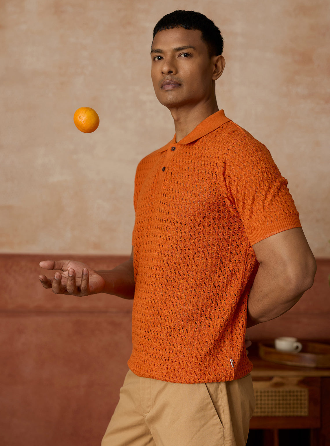 Earthen Rust Grindle Cotton Polo