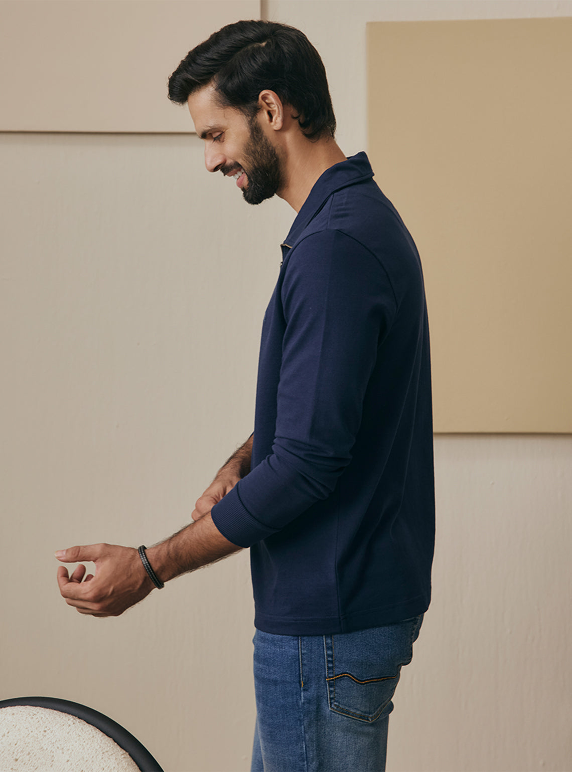 Deep Navy Cotton Sweatshirt