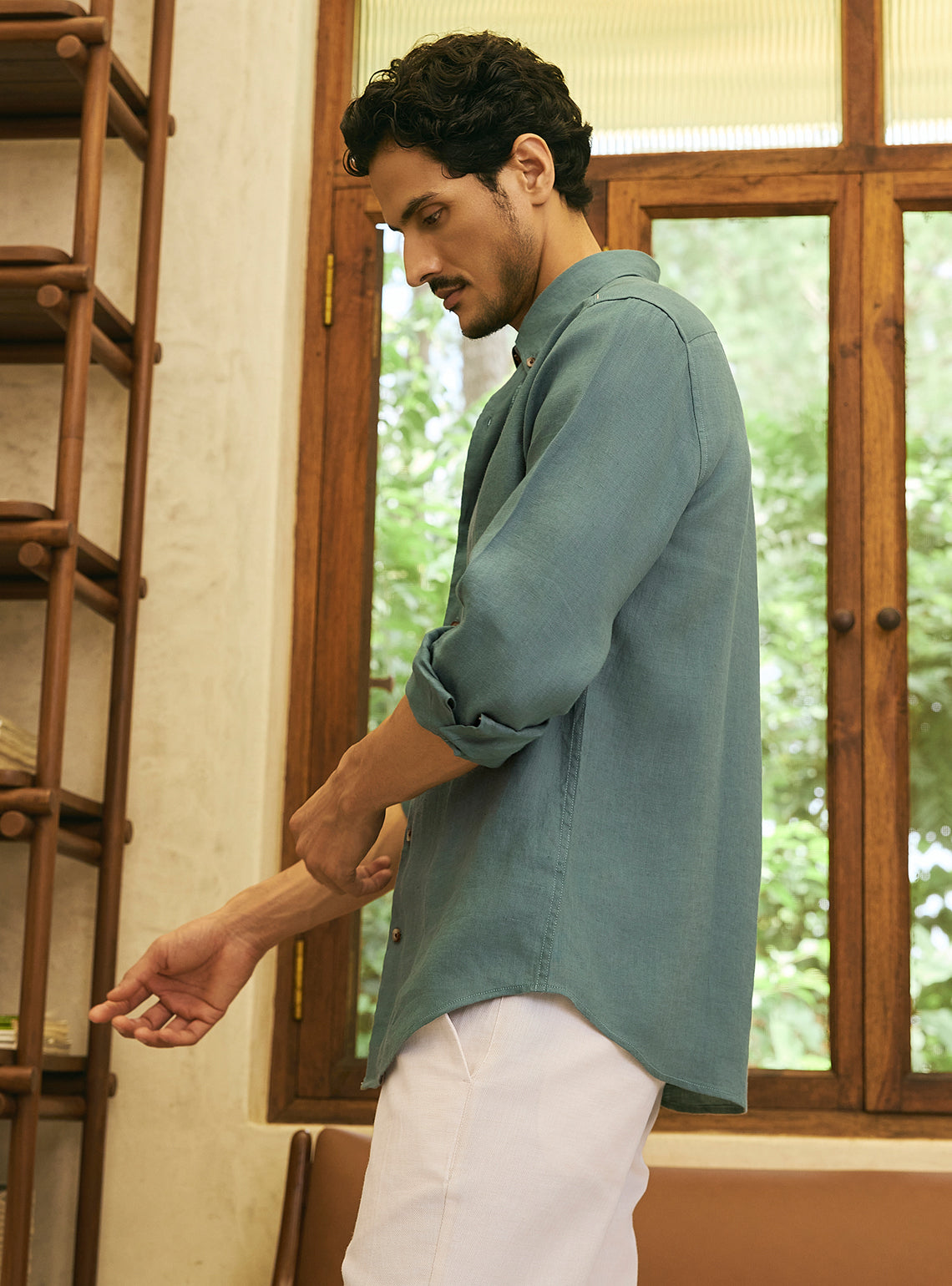 Wildwood Green Linen Shirt