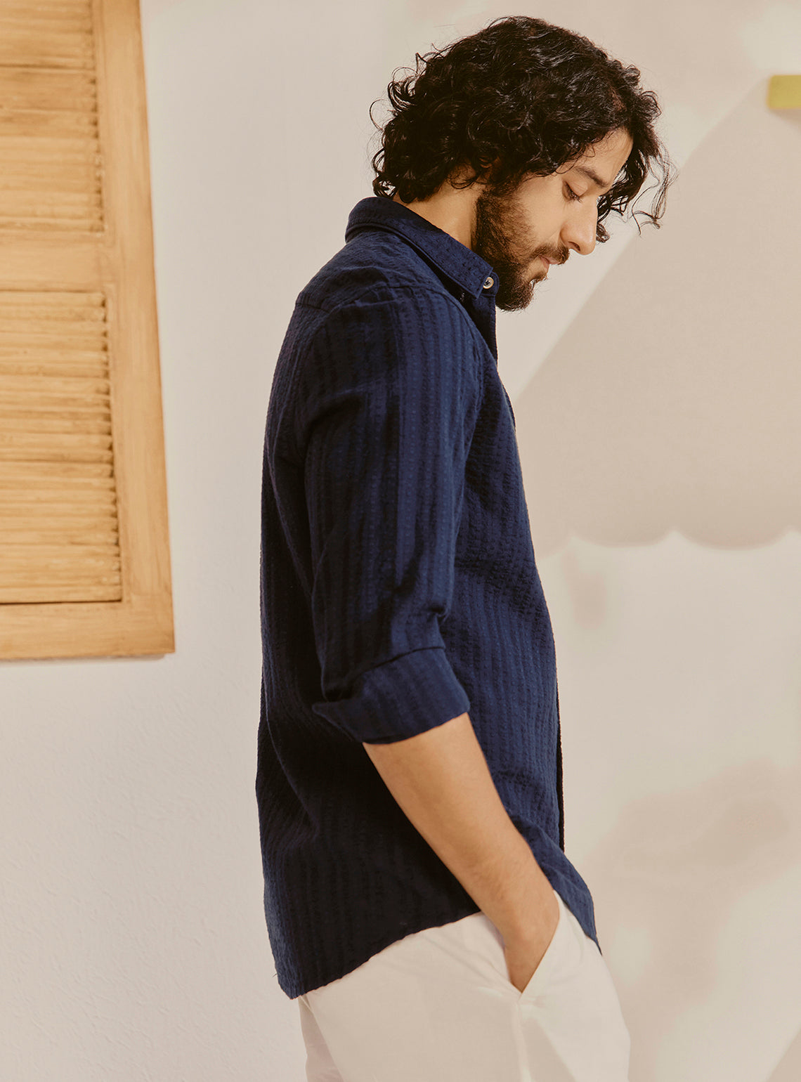Sorrento Navy Cotton Shirt
