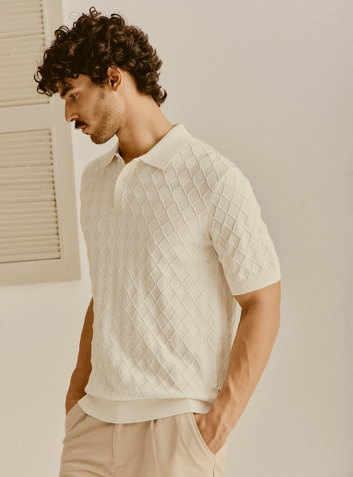 Dubrovnik White Cotton Knit Polo