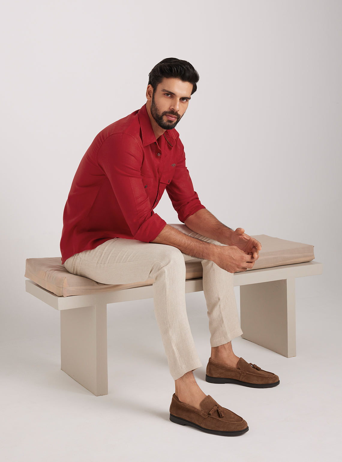 Barn Red European Linen Explorer Shirt