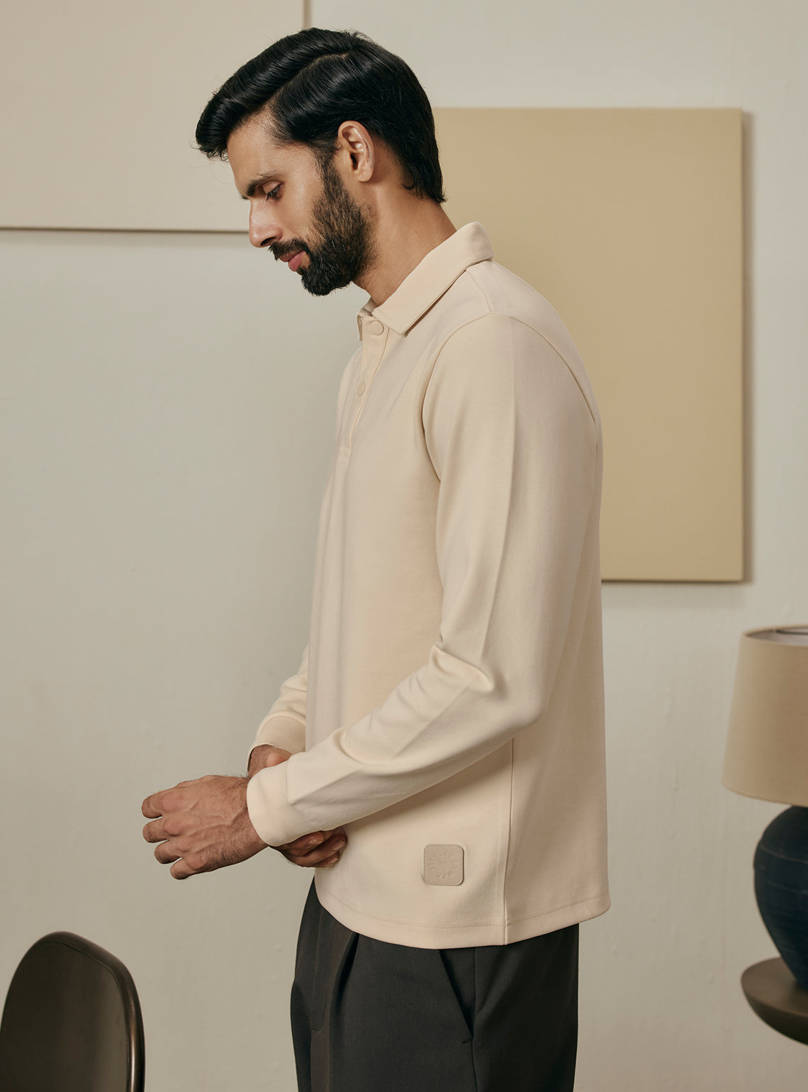 Ecru Off White Cotton Triblend Pullover