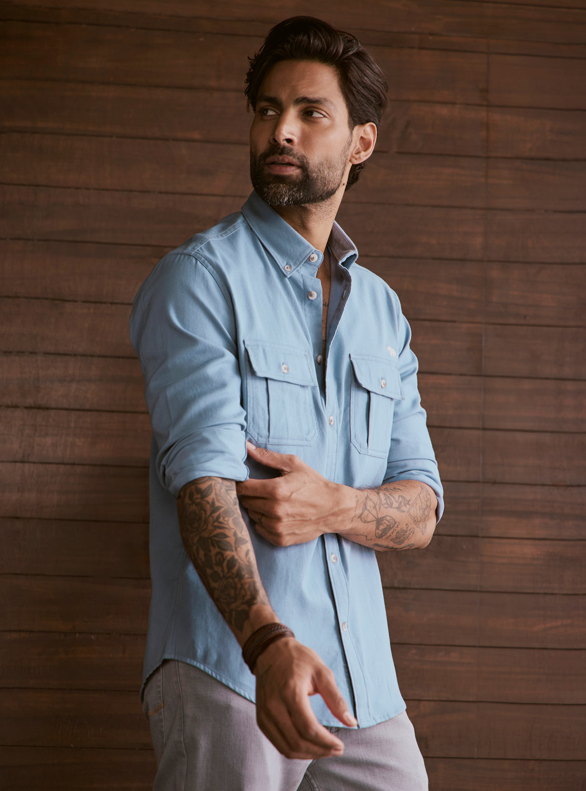 Glacier Blue Explorer Cotton Shirt