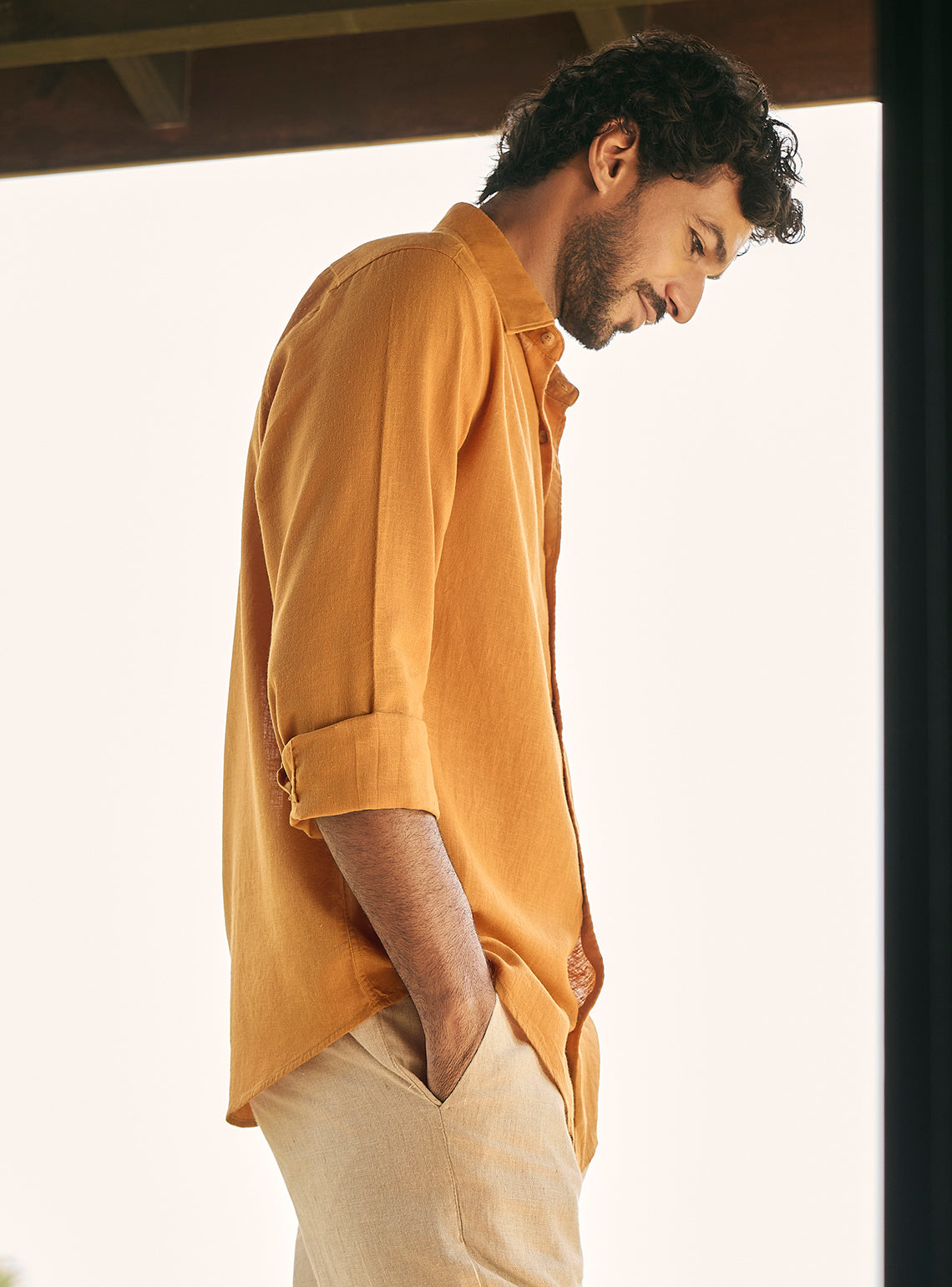 Alpenglow Gold Lyocell Linen Shirt