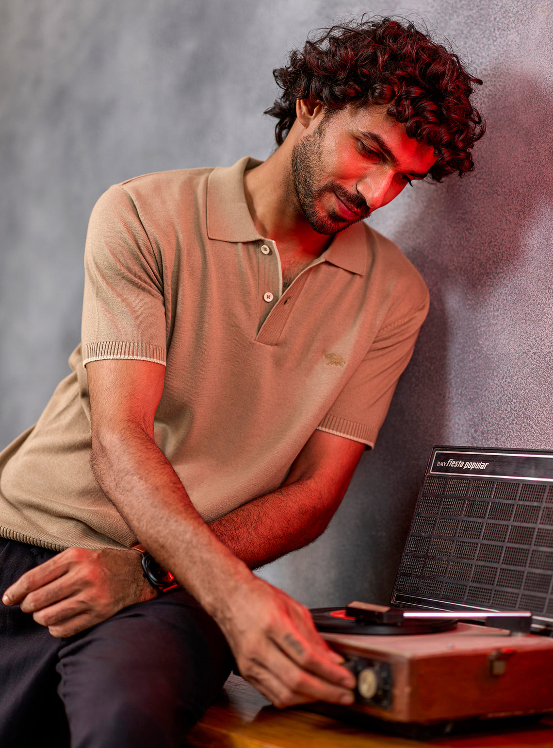 Shuffle Khaki Cotton Polo