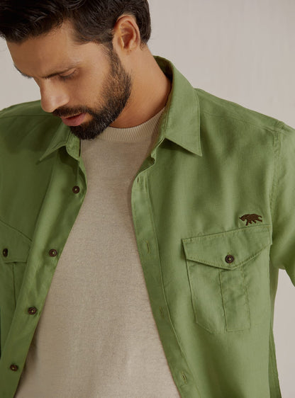 Jade Mist Linen Shirt