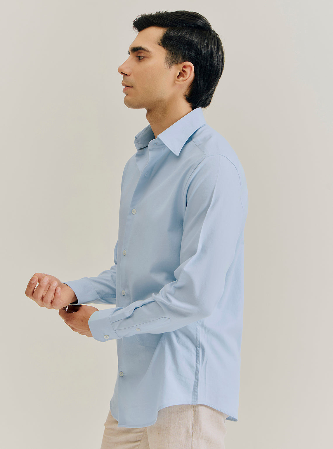 Indigo Blue Cotton Twill Shirt