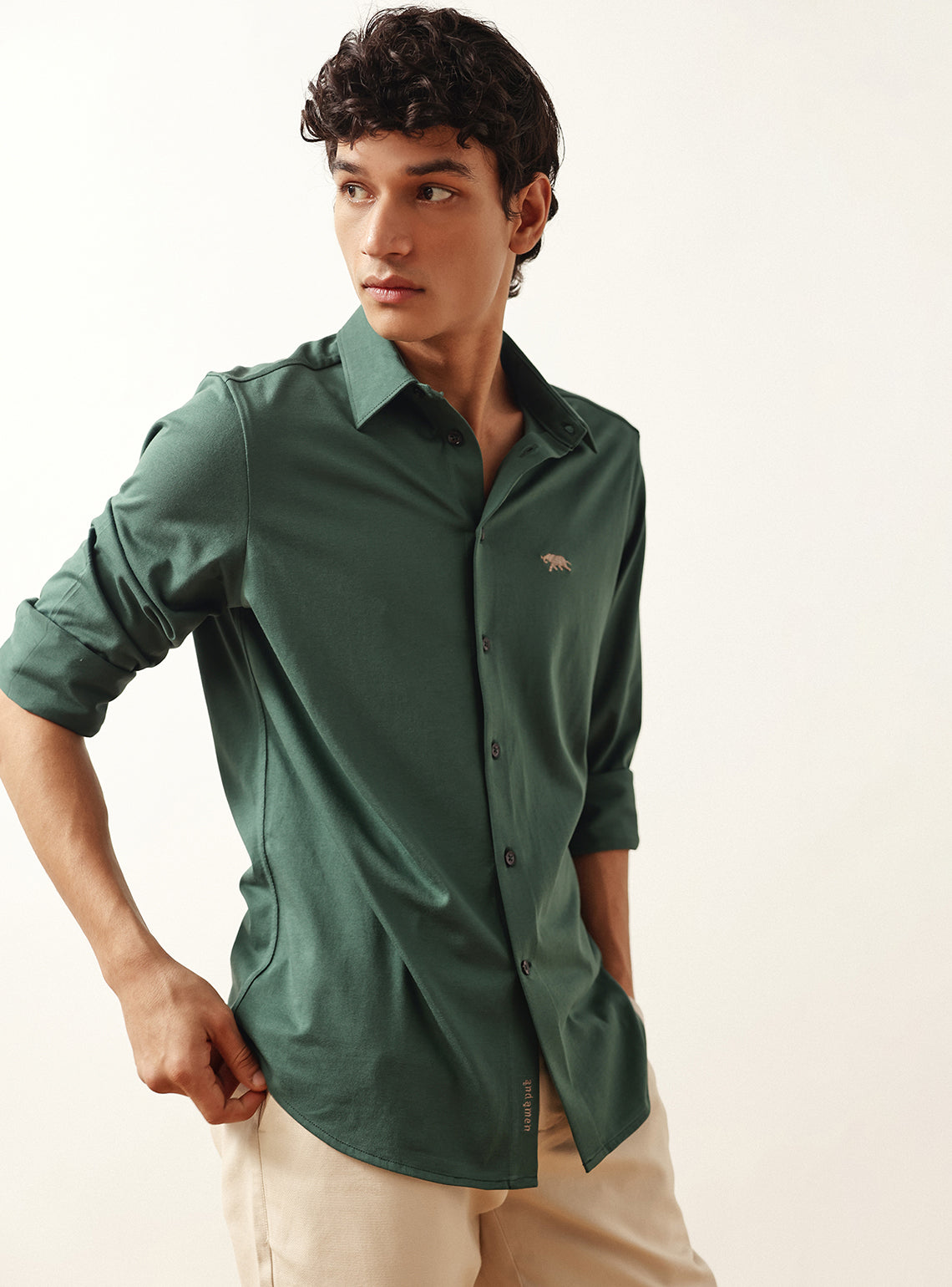 Mineral Olive Cotton Knit Shirt