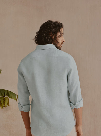 Mist Grey Linen Shirt