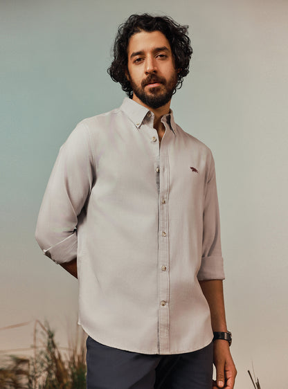 Granite Grey Cotton Twill Shirt