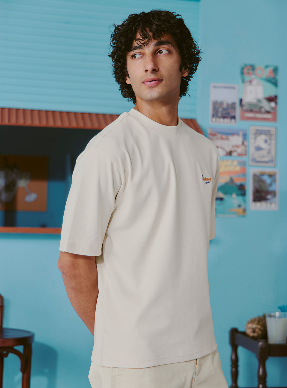 Mai Tai Off-White Cotton Print Crewneck