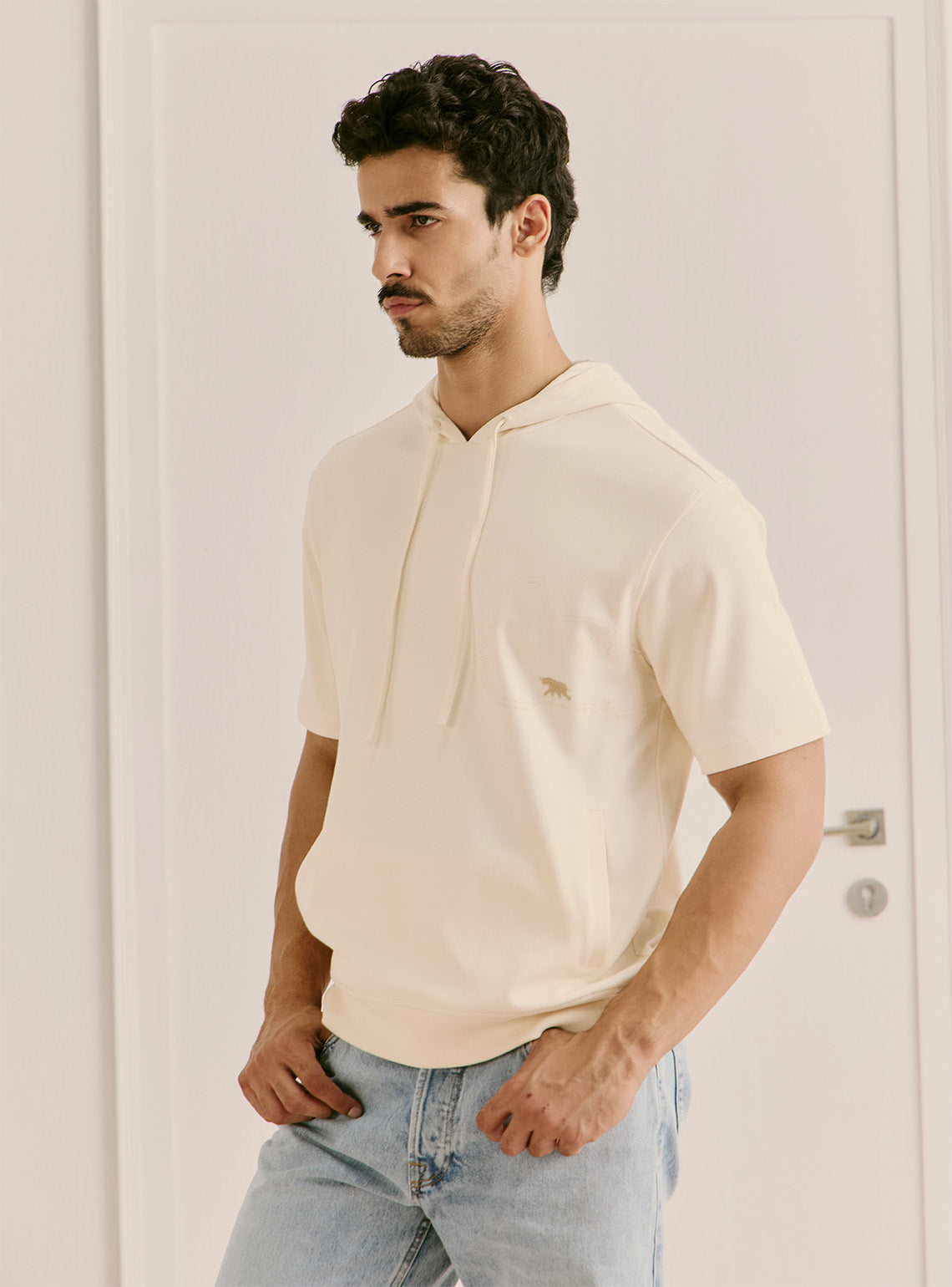 Retreat Off-White Cotton Hoodie