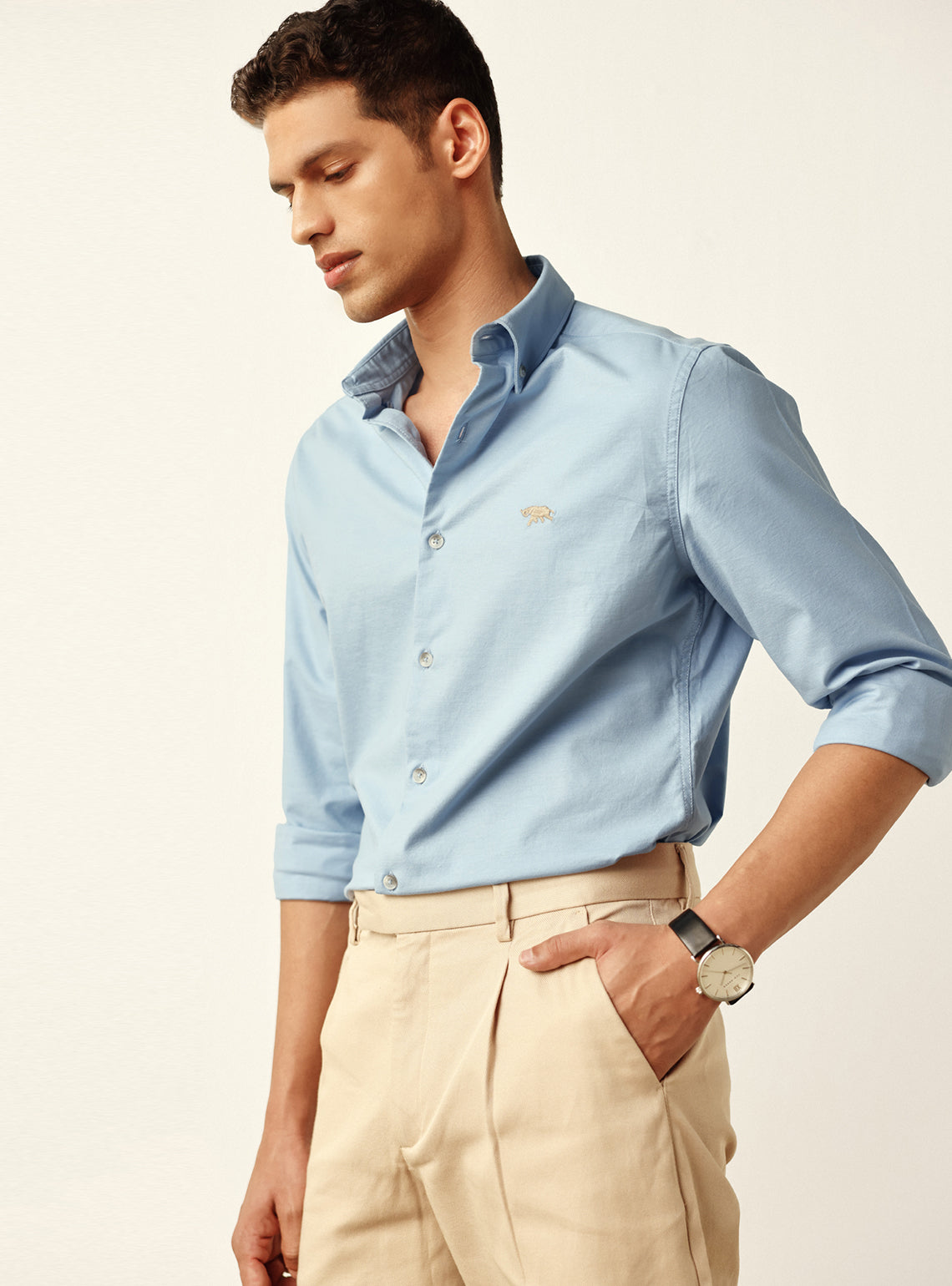 Essential True Blue Cotton Oxford Shirt