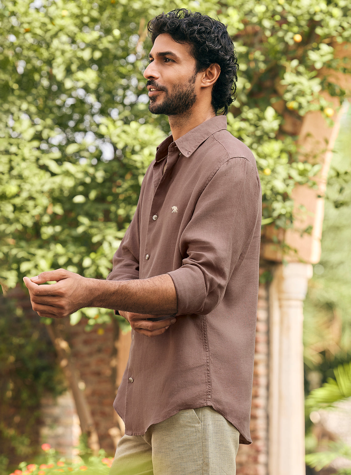 Light Wood European Linen Shirt