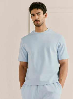 Echo Blue Cotton Blend Crewneck