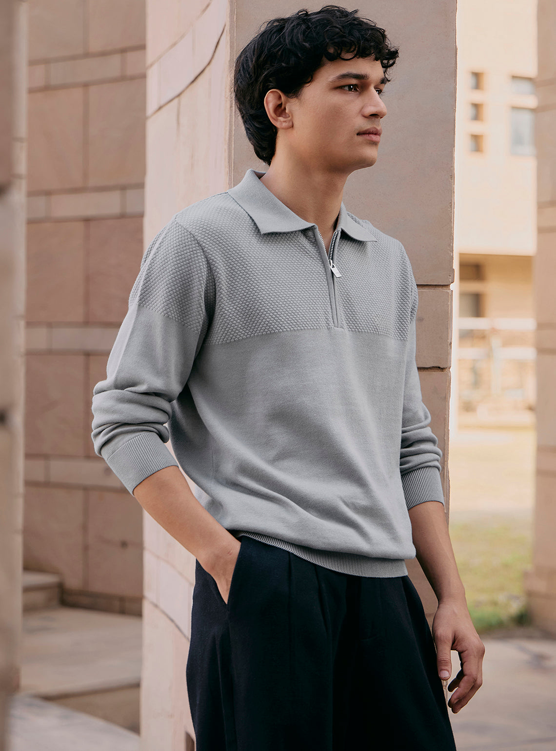 Bombay Grey Cotton Pullover
