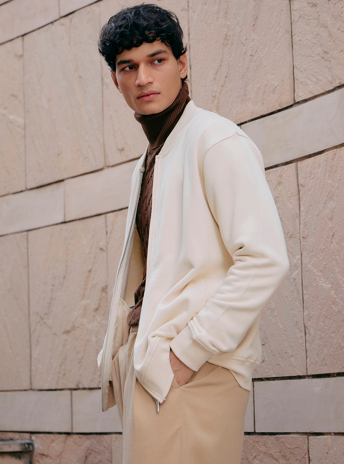 Alto Off-White Cotton Triblend Jacket