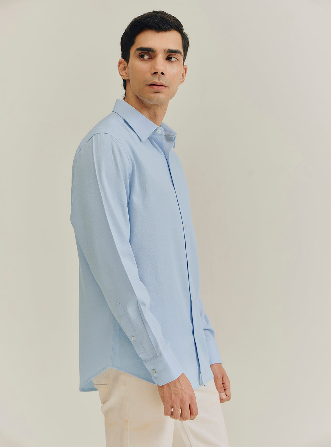 Sky Blue Cotton Dobby Shirt