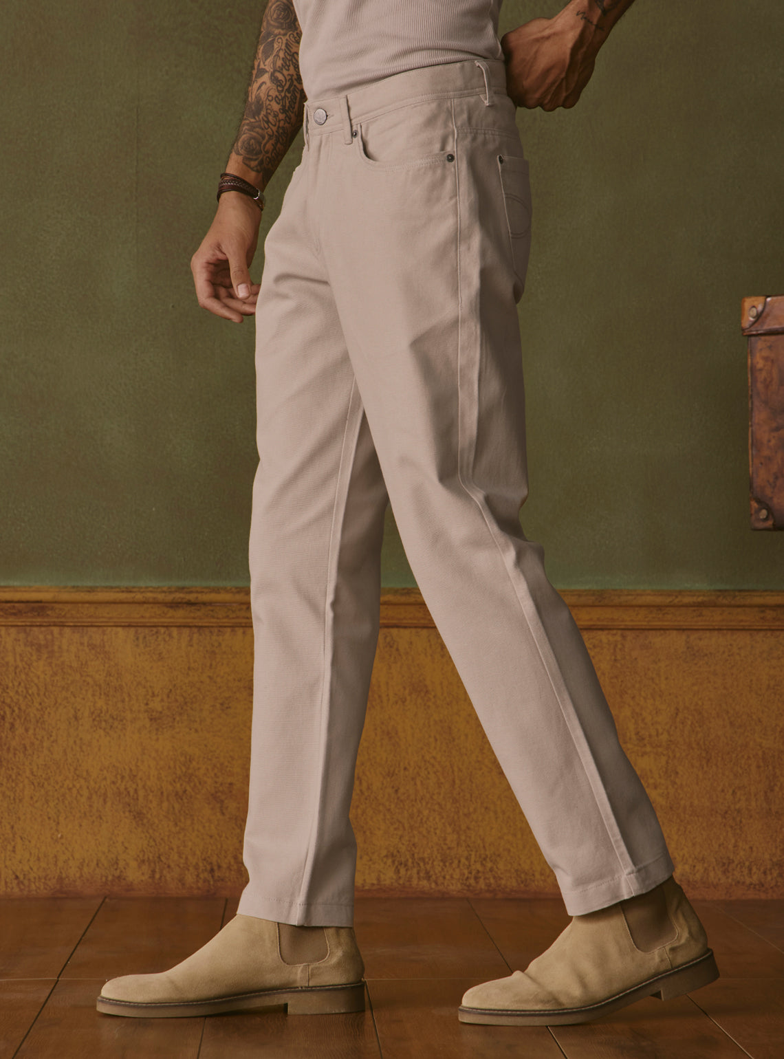 Sandstone Khaki Cotton Trouser
