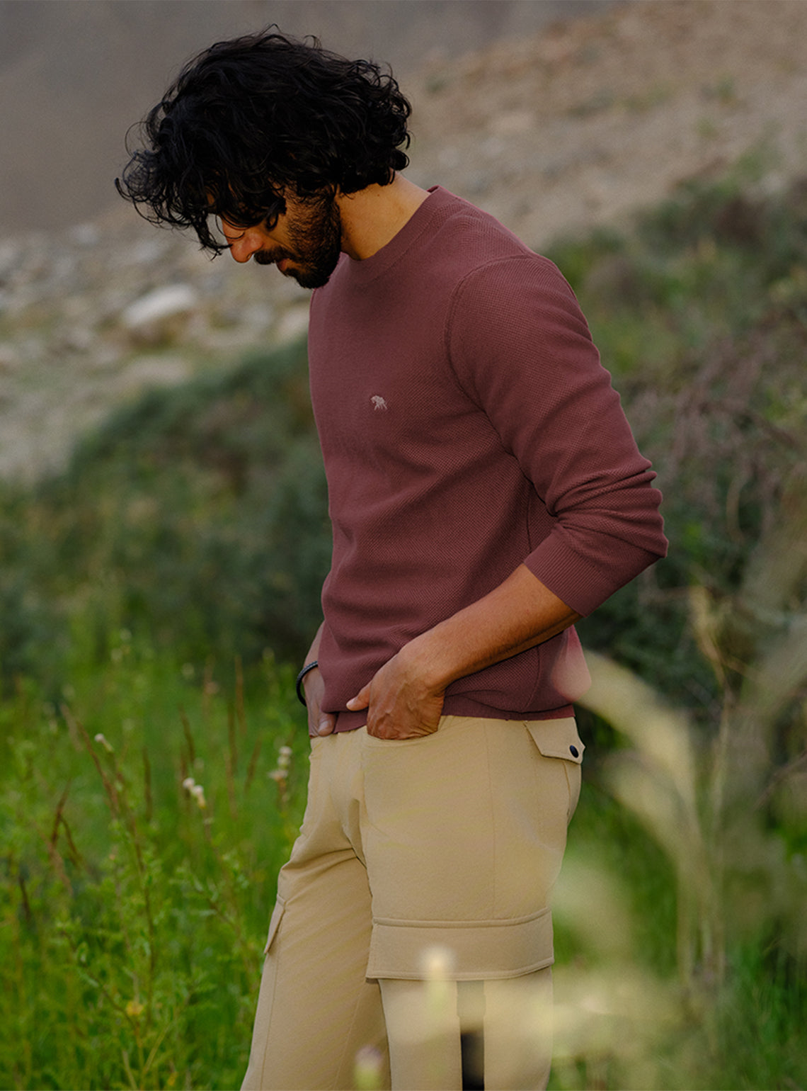 Frosted Pink Cotton Honeycomb Pullover