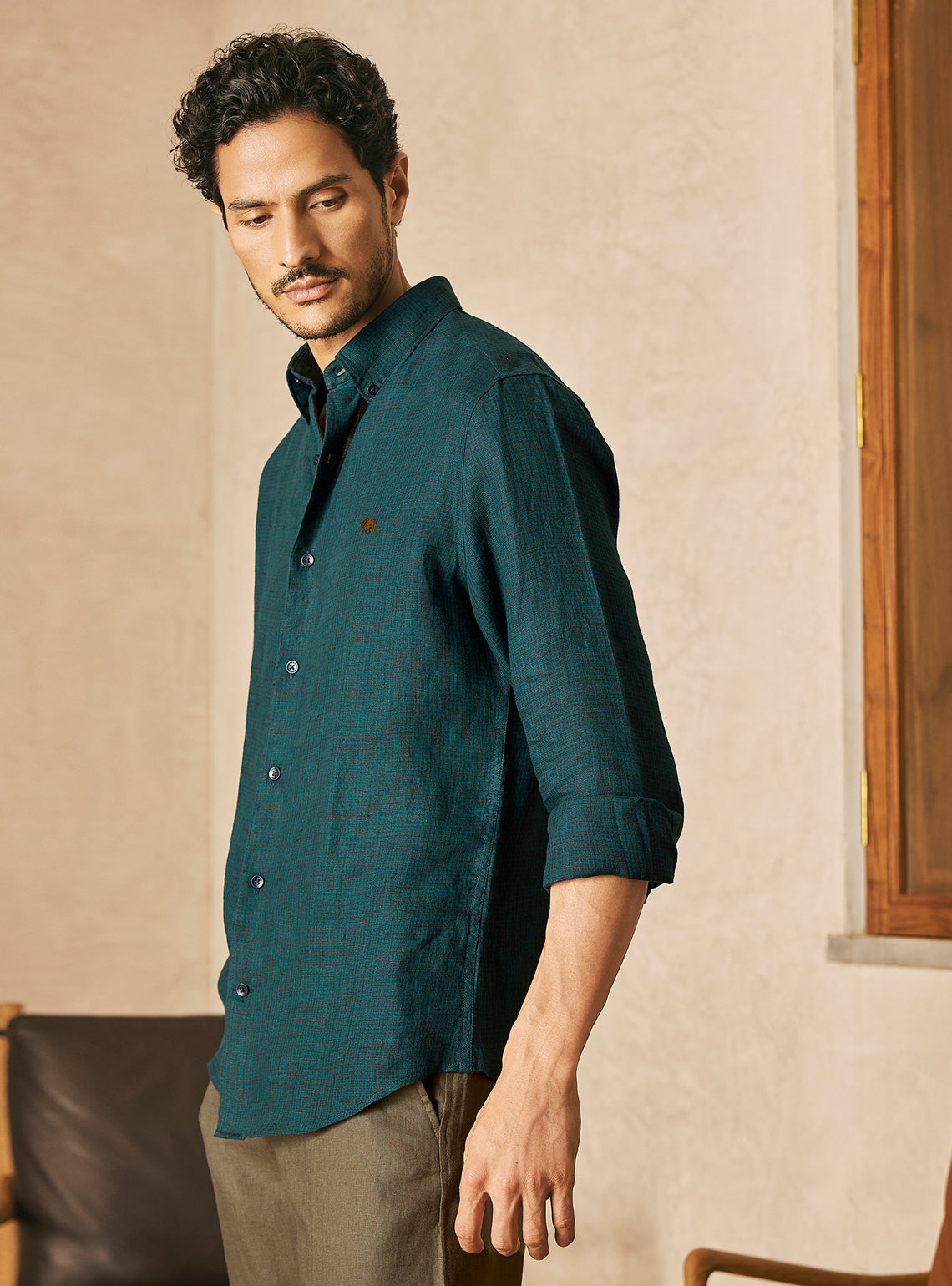 Canopy Green Check Linen Shirt