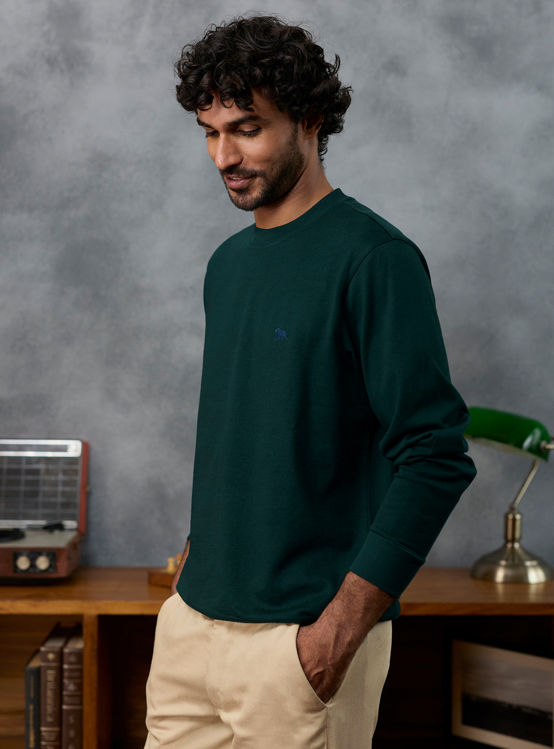 Tempo Teal Cotton Sweatshirt