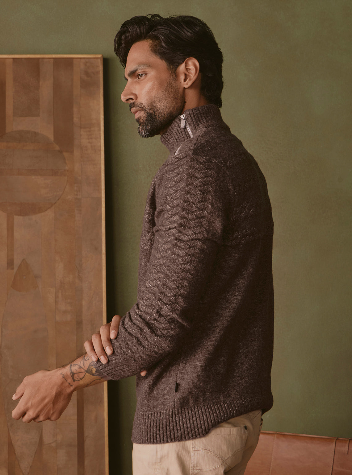 Chestnut Brown Textured Pullover