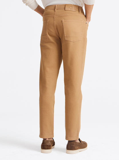 Camel Khaki Cotton Blend Jeans