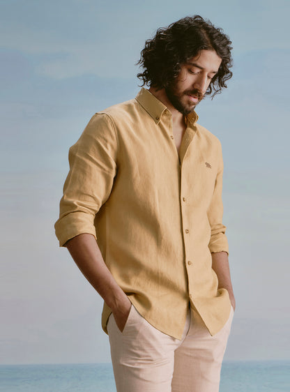 Reef Olive Linen Shirt
