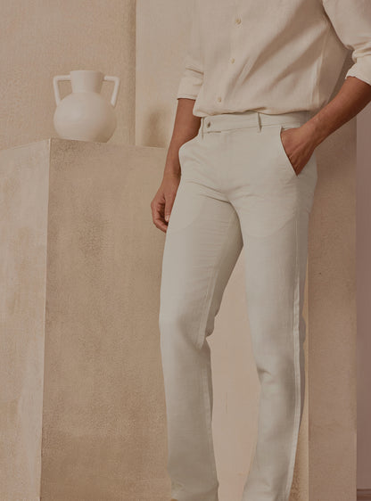 Drift Beige Linen Trousers