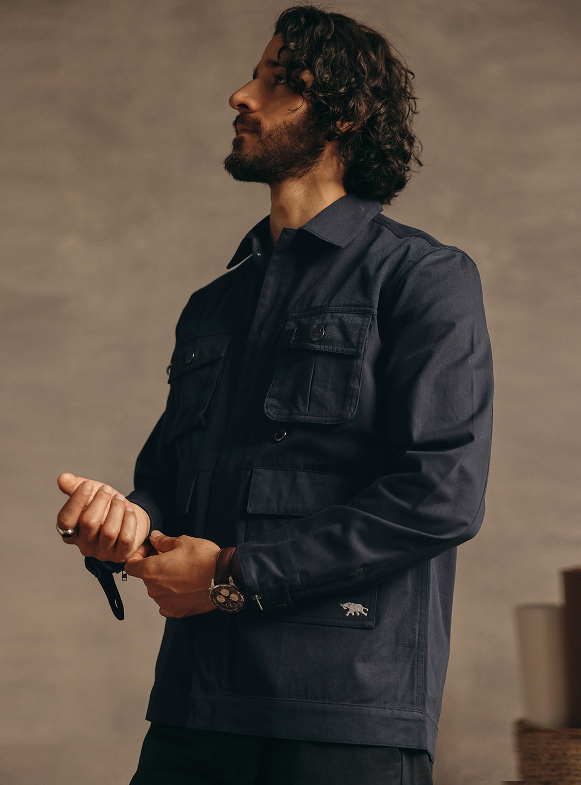 Charcoal Navy Cotton Jacket