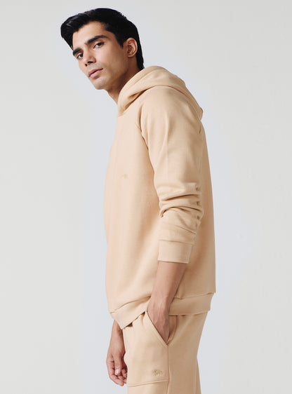 Almond Khaki Cotton Poly Hoodie