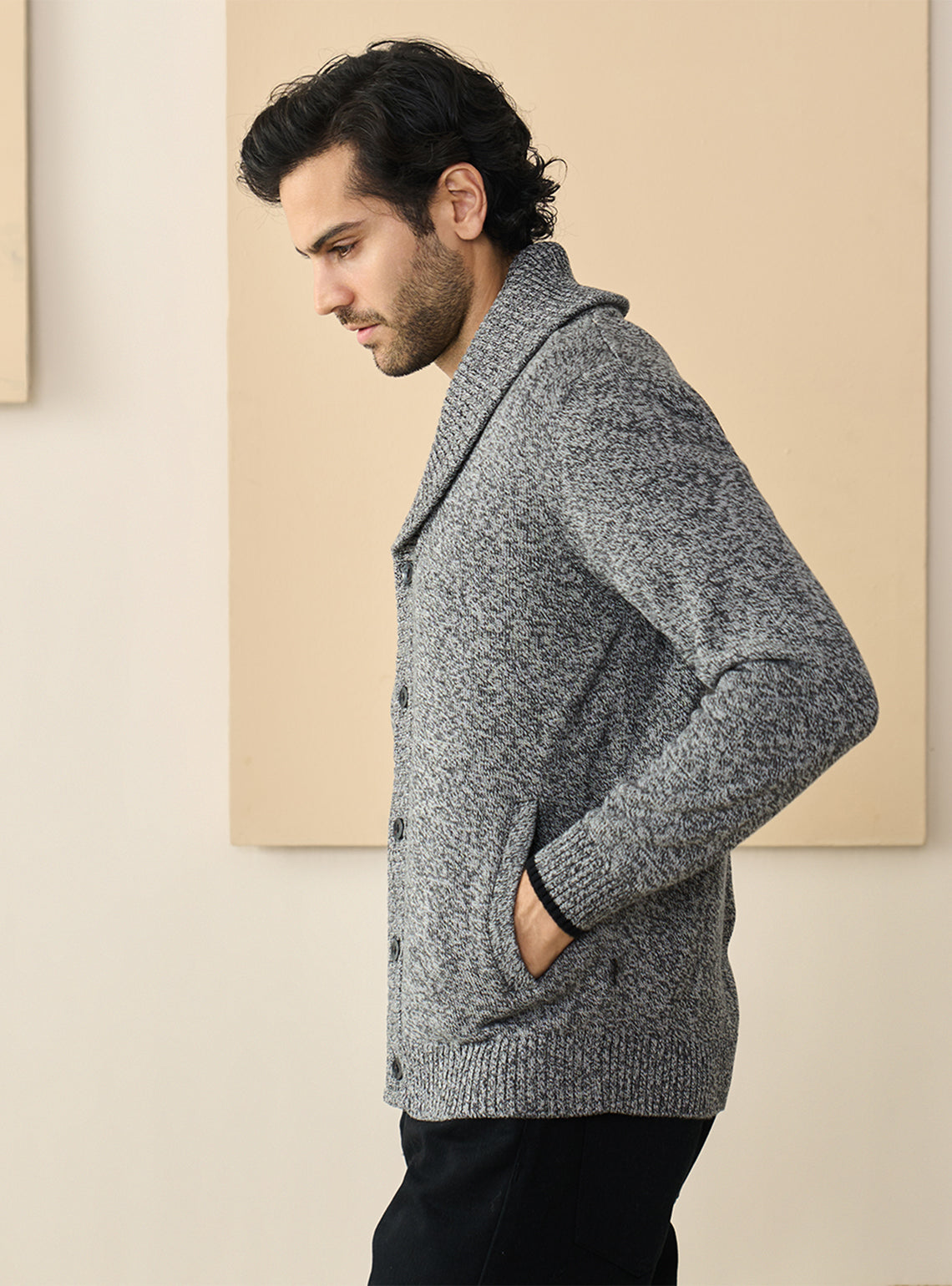 Silver Grey Cotton Grindle Cardigan