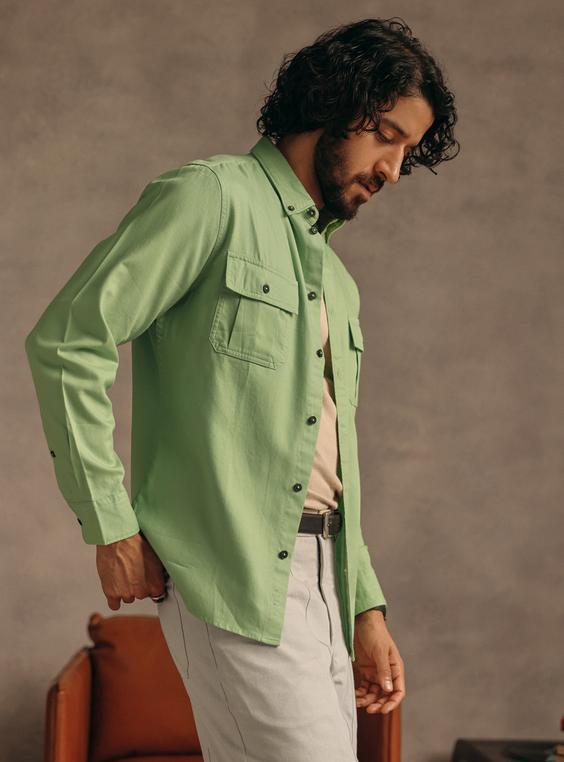 Locust Green Cotton Shirt