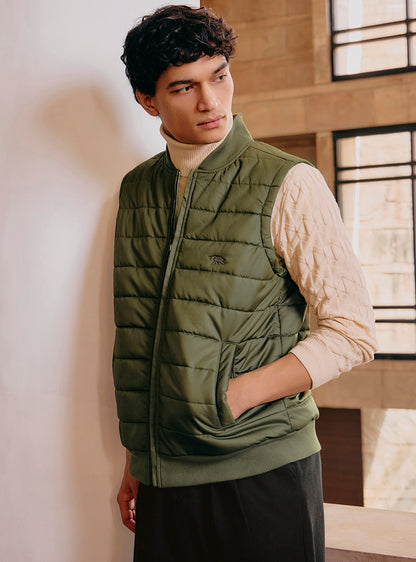 Birch Olive Nylon Spandex Gilet