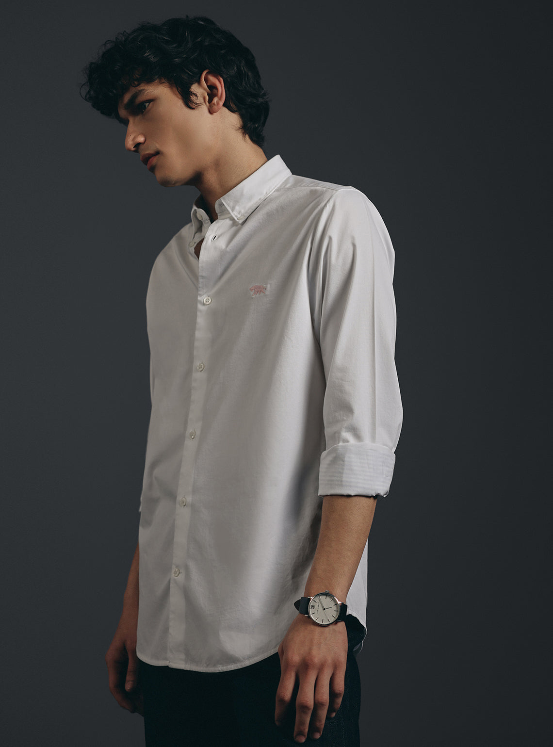 Cloud White Cotton Twill Shirt