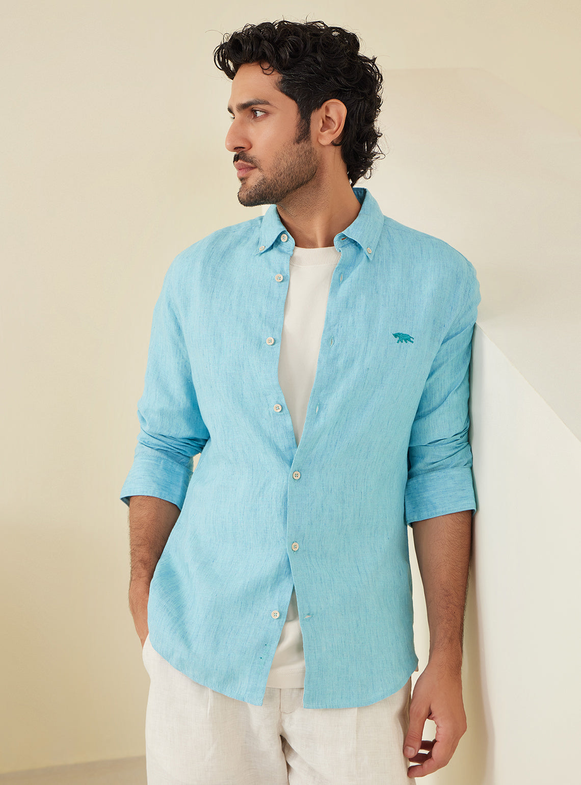 Azure European Linen Shirt