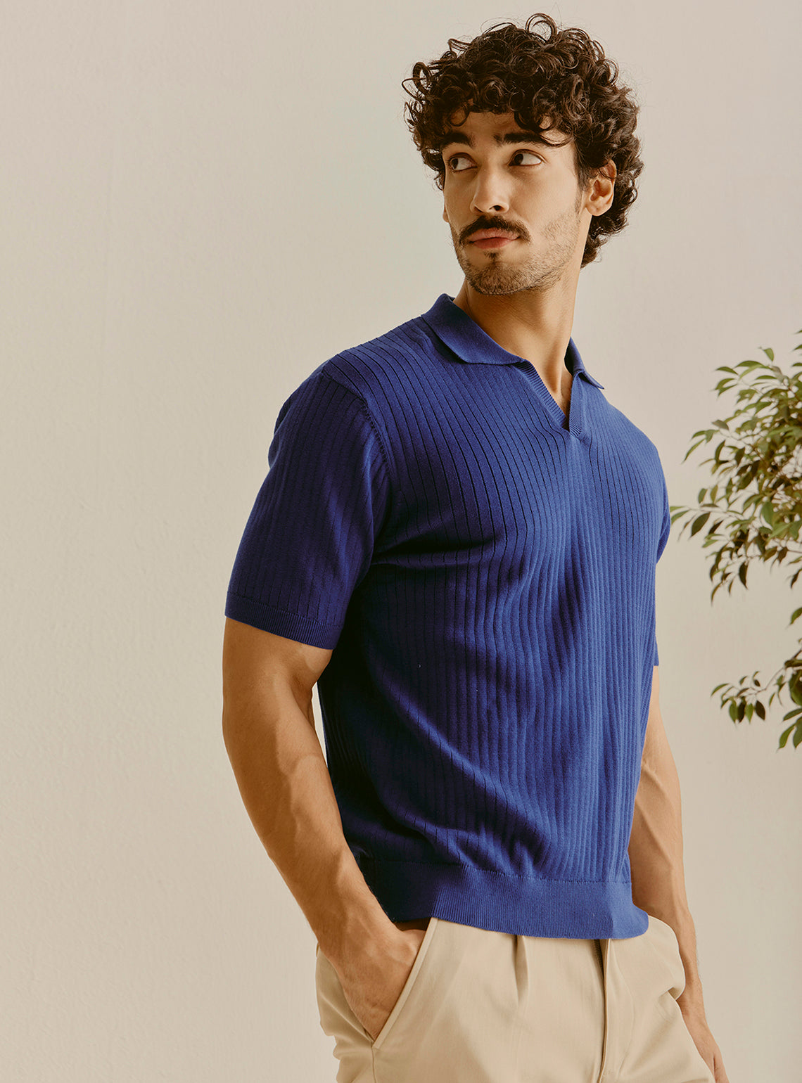Hvar Blue Cotton Knit Polo