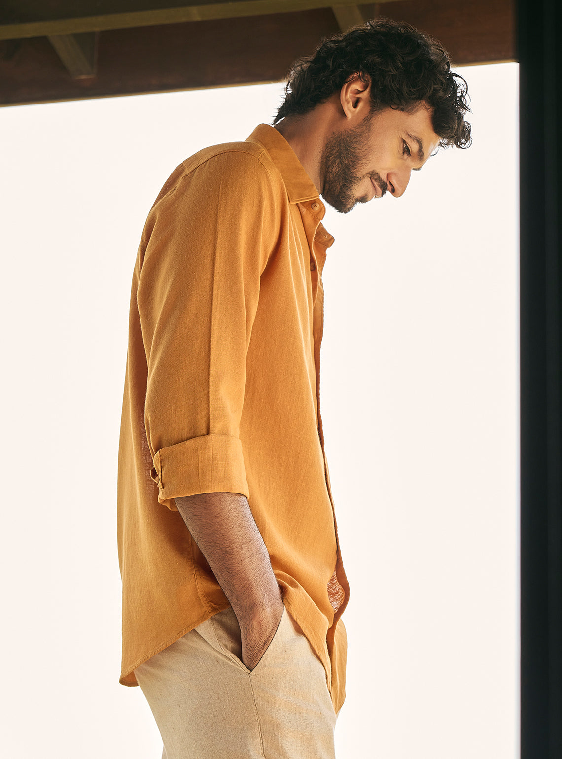Alpenglow Gold Lyocell Linen Shirt