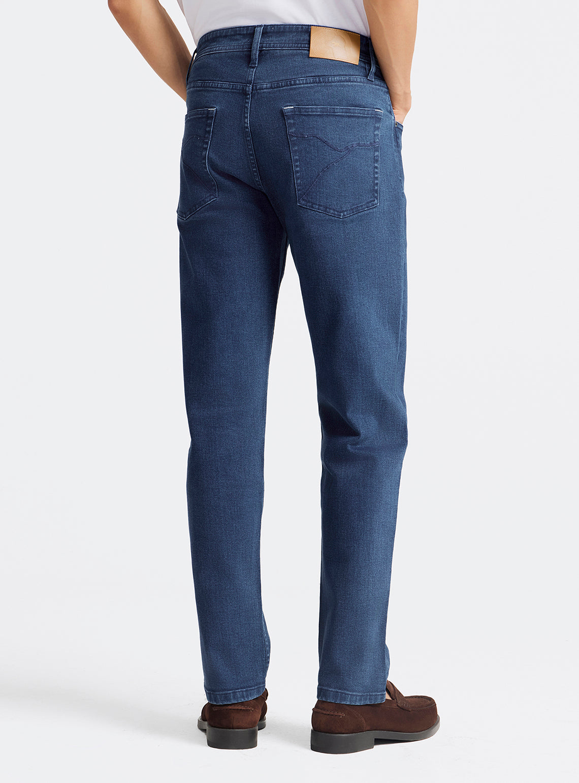 Lake Blue Cotton Blend Jeans