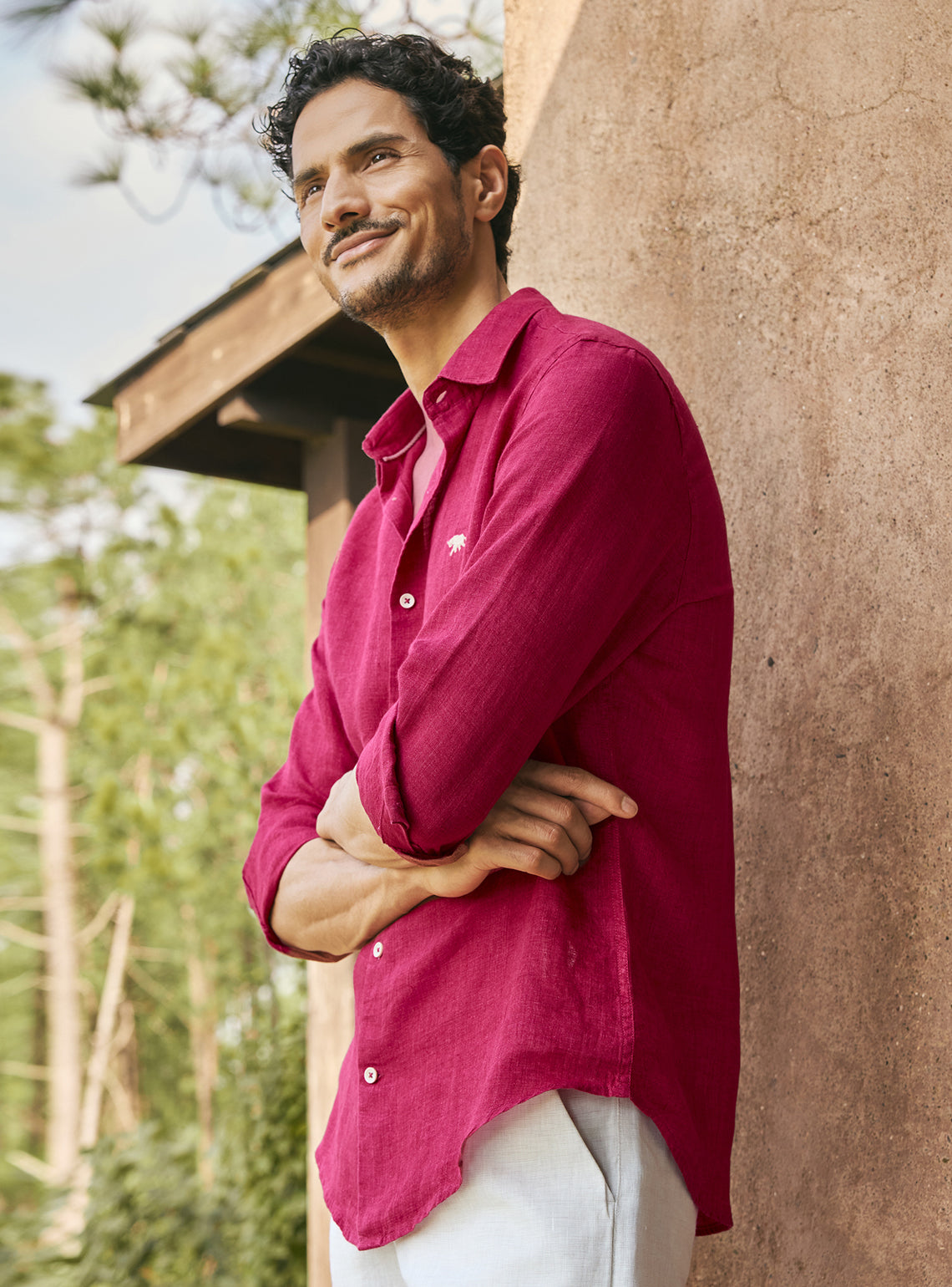 Rustic Burgundy Linen Shirt