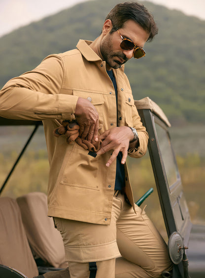 Khaki Safari Cotton Jacket