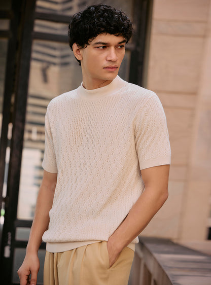 Shell Off-White Cotton Crew